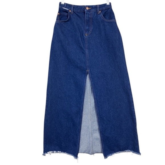 Pilcro The Madi Front-Slit Denim Skirt Midi Maxi Size 2 - Picture 1 of 9